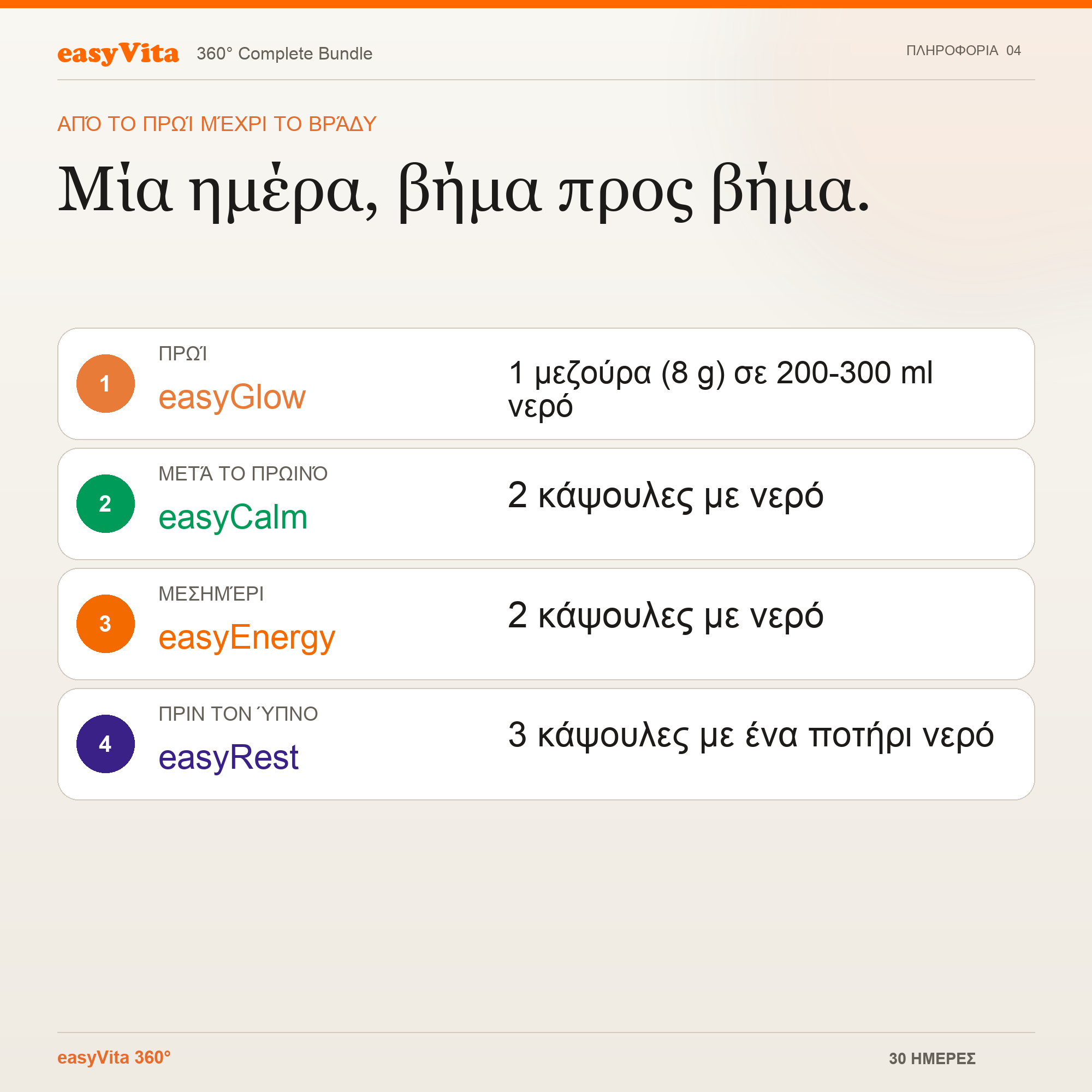 easyVita 360° — καθημερινή ρουτίνα
